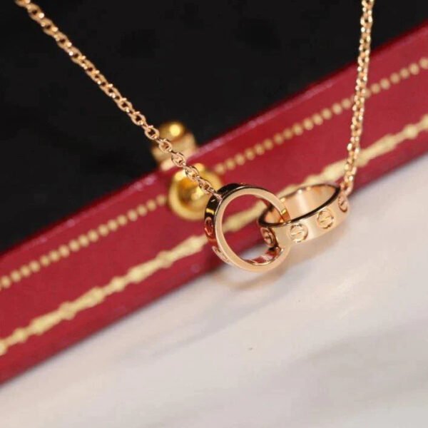 LOVE NECKLACE ROSE GOLD AND SILVER
