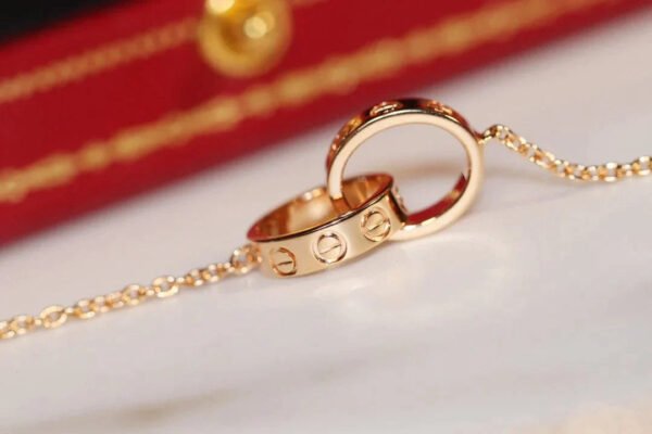 LOVE NECKLACE ROSE GOLD AND SILVER