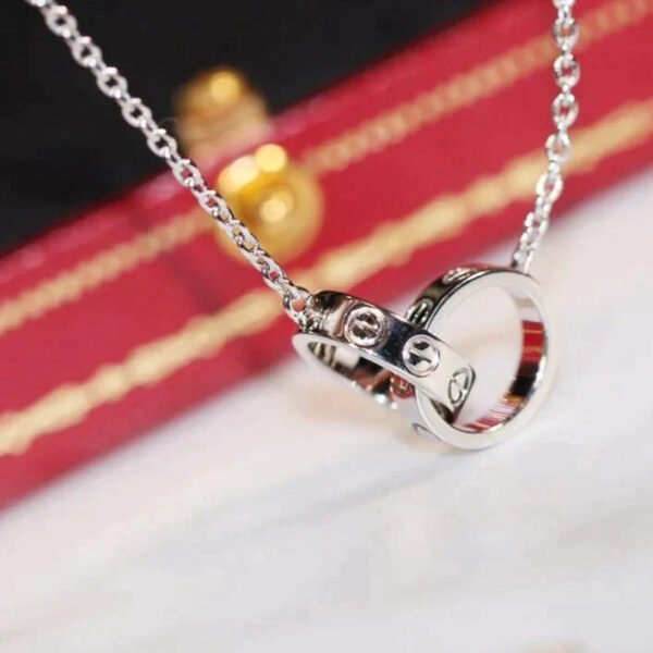 LOVE NECKLACE ROSE GOLD AND SILVER