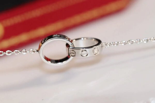 LOVE NECKLACE ROSE GOLD AND SILVER