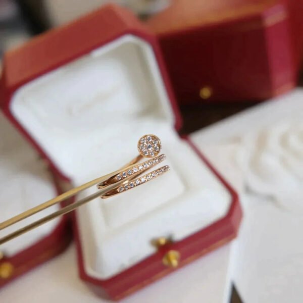 JUSTE RING 1.8MM ROSE GOLD DOUBLE ROW DIAMONDS