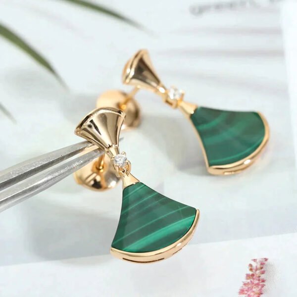 DREAM MALACHITE ROSE GOLD EARRINGS