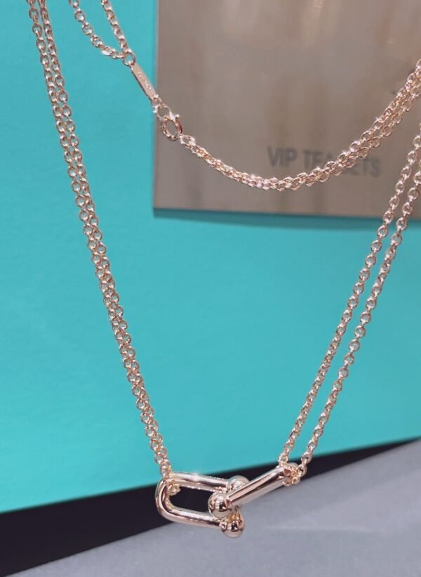 HARDWEAR DOUBLE LINK PEDANT ROSE GOLD NECKLACE