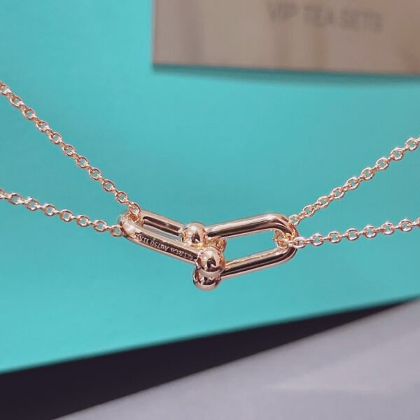 HARDWEAR DOUBLE LINK PEDANT ROSE GOLD NECKLACE