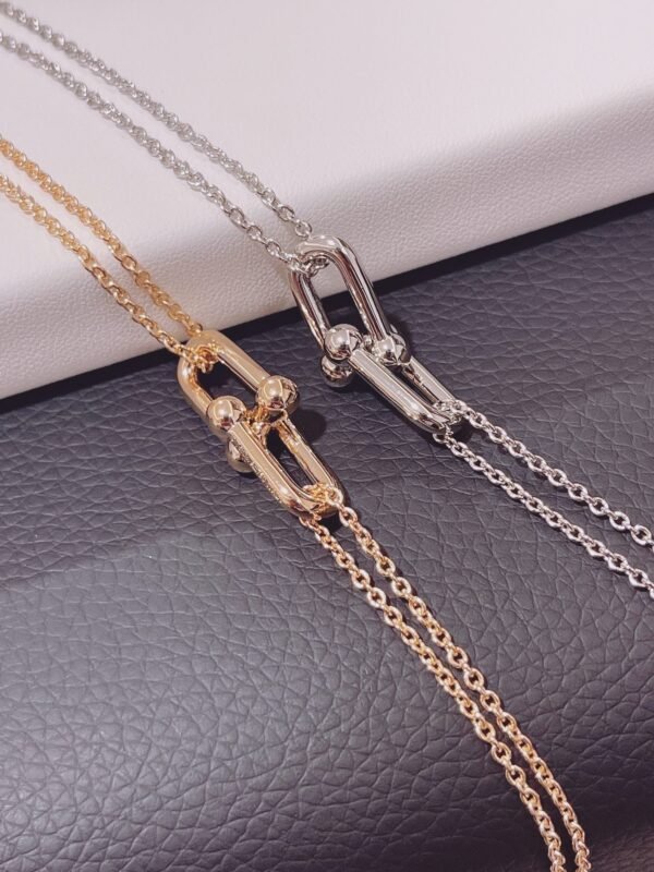 HARDWEAR DOUBLE LINK PEDANT ROSE GOLD NECKLACE
