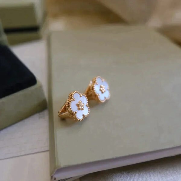 LUCKY PLUM BLOSSOM WHITE MOP  EARRINGS