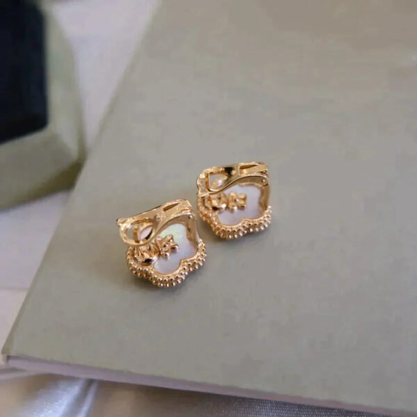 LUCKY PLUM BLOSSOM WHITE MOP  EARRINGS