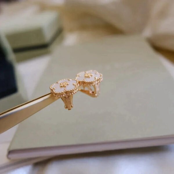 LUCKY PLUM BLOSSOM WHITE MOP  EARRINGS
