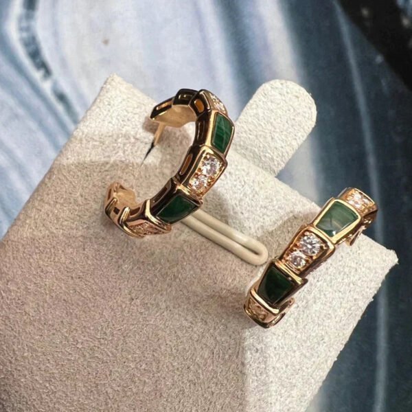 SERPENTI MALACHITE ROSE GOLD EARRINGS