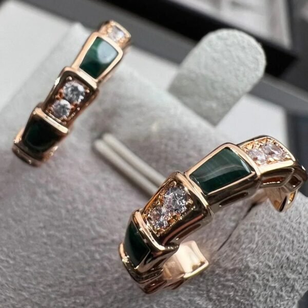SERPENTI MALACHITE ROSE GOLD EARRINGS