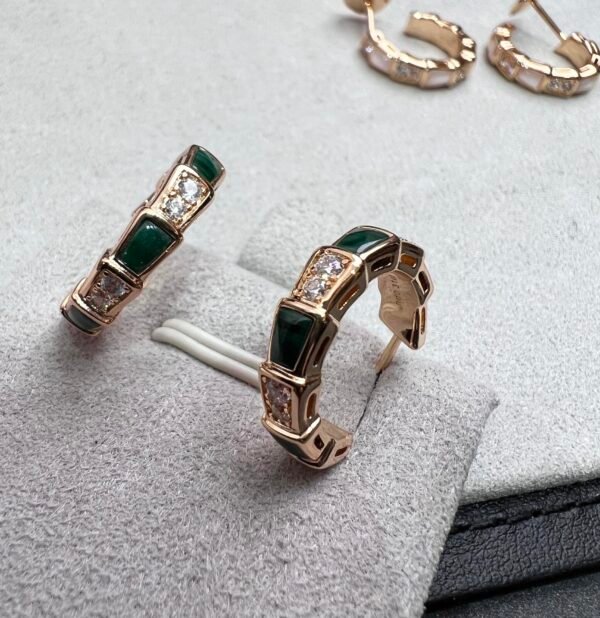 SERPENTI MALACHITE ROSE GOLD EARRINGS