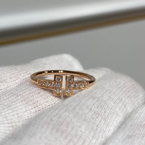 T WIRE RING DIAMOND ROSE GOLD
