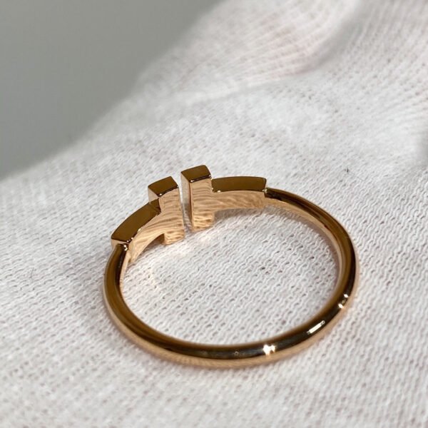 T WIRE RING DIAMOND ROSE GOLD