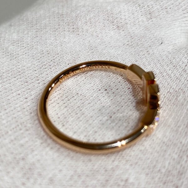 T WIRE RING DIAMOND ROSE GOLD