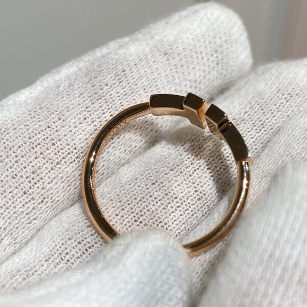 T WIRE RING DIAMOND ROSE GOLD