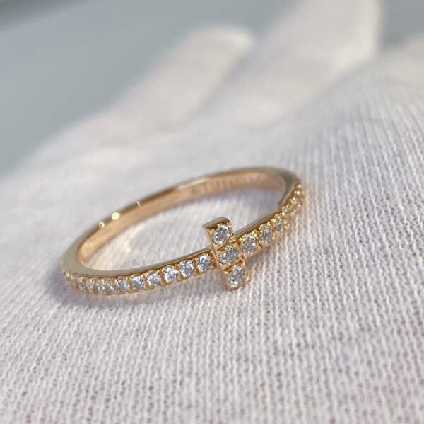 T RING DIAMOND ROSE GOLD
