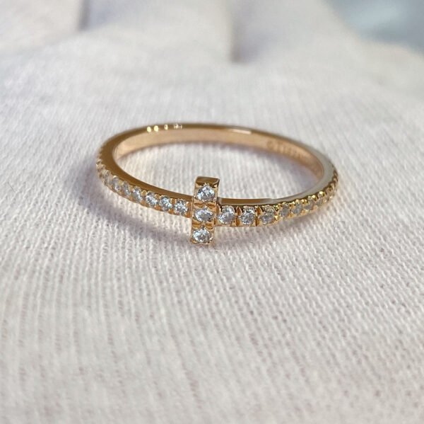 T RING DIAMOND ROSE GOLD