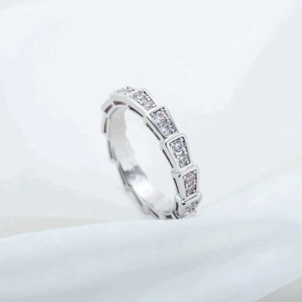 SERPENTI RING SILVER DIAMOND PAVED 3MM