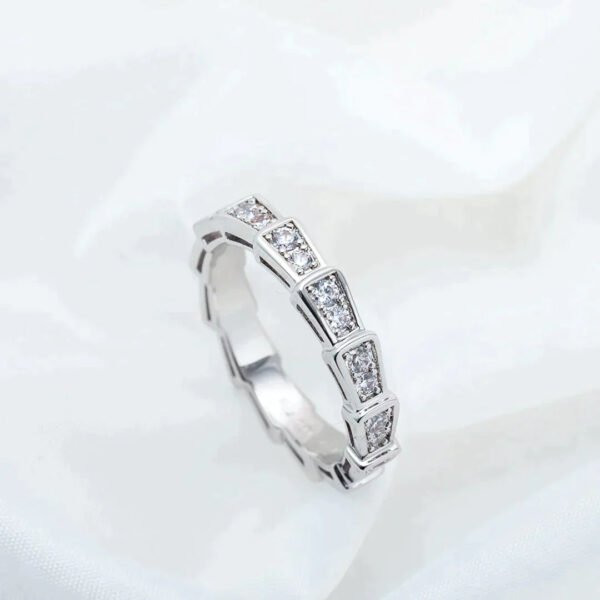 SERPENTI RING SILVER DIAMOND PAVED 3MM