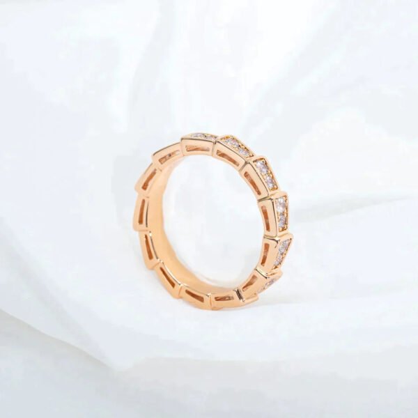 SERPENTI RING ROSE GOLD DIAMOND PAVED 3MM