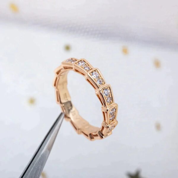SERPENTI RING ROSE GOLD DIAMOND PAVED 3MM