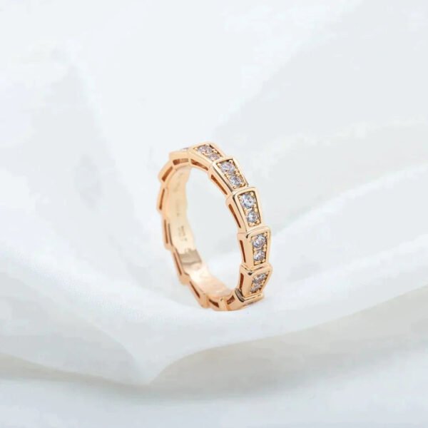 SERPENTI RING ROSE GOLD DIAMOND PAVED 3MM