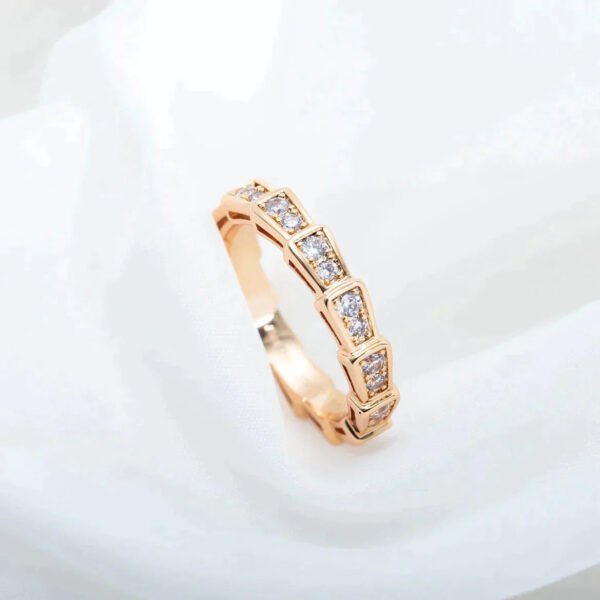SERPENTI RING ROSE GOLD DIAMOND PAVED 3MM