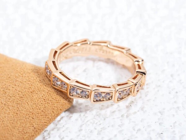 SERPENTI RING ROSE GOLD DIAMOND PAVED 3MM