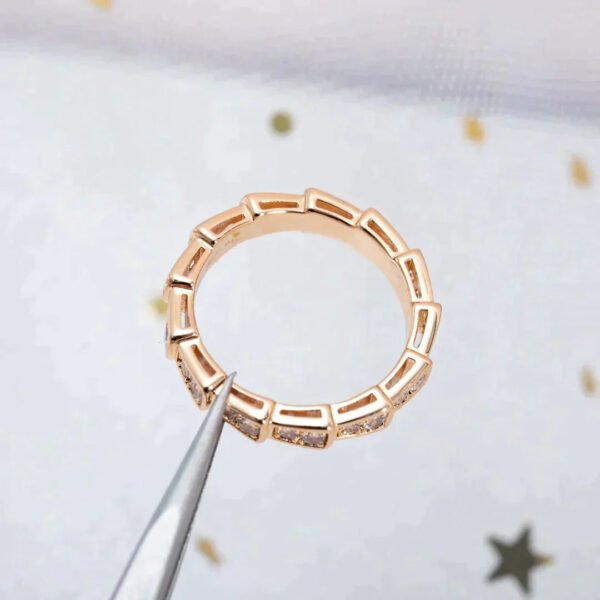 SERPENTI RING ROSE GOLD DIAMOND PAVED 3MM