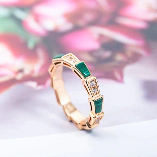 SERPENTI ROSE PINK GOLD MALACHITE DIAMOND 3MM