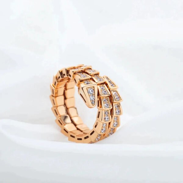 SERPENTI RING ROSE GOLD DIAMOND DOUBLE ROW