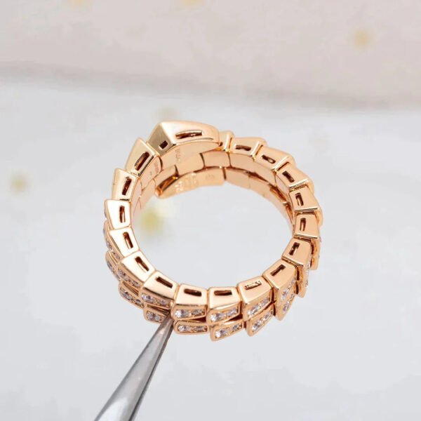 SERPENTI RING ROSE GOLD DIAMOND DOUBLE ROW