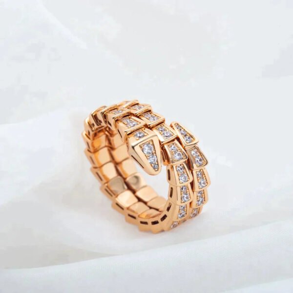SERPENTI RING ROSE GOLD DIAMOND DOUBLE ROW