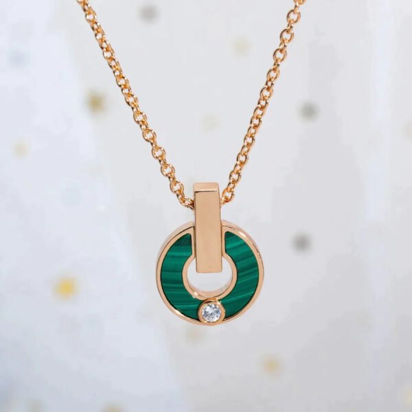 GARI NECKLACE ROSE GOLD MALACHITE