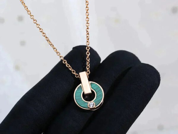 GARI NECKLACE ROSE GOLD MALACHITE