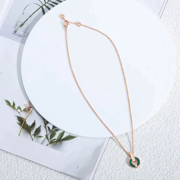 GARI NECKLACE ROSE GOLD MALACHITE