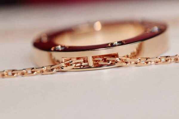 LOVE NECKLACE 16MM 6 DIAMONDS ROSE GOLD