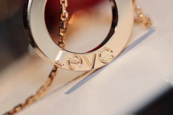 LOVE NECKLACE 16MM 6 DIAMONDS ROSE GOLD