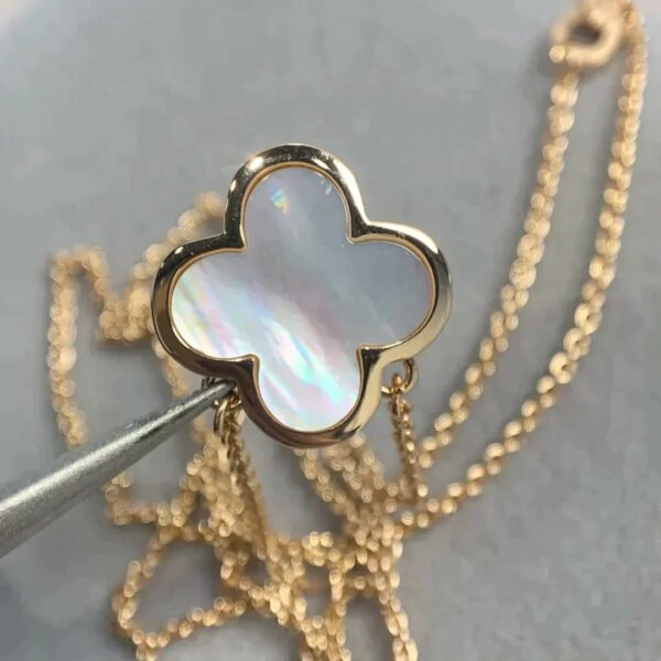 PURE CLOVER ROSE GOLD MOP NECKLACE