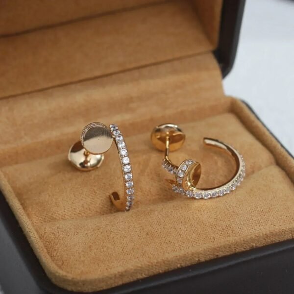 JUSTE EARRINGS 12.75MM  DIAMOND ROSE GOLD