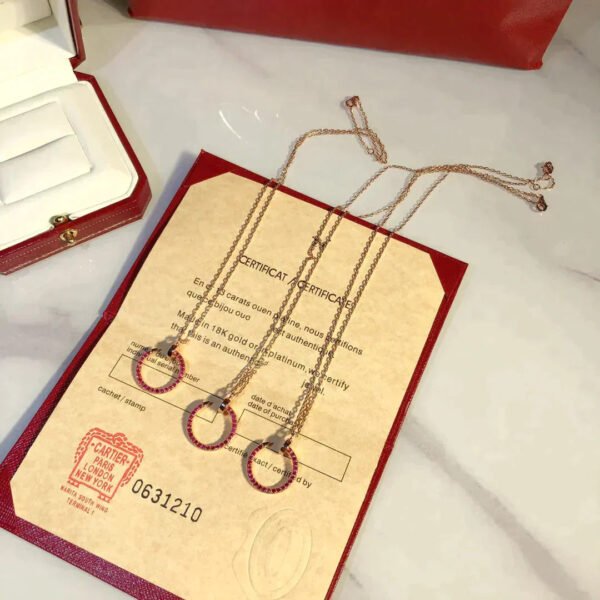 JUSTE NECKLACE GOLD RED DIAMONDS