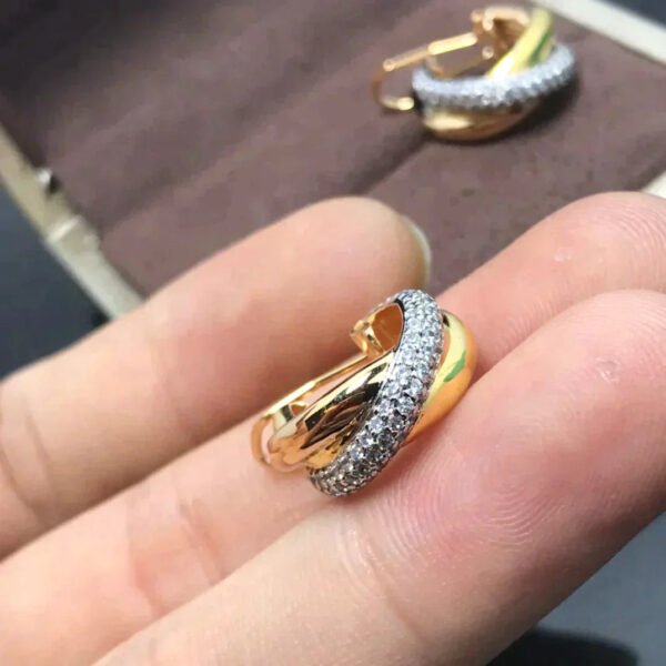 TRINITY ROSE GOLD DIAMOND GOLD EARRINGS