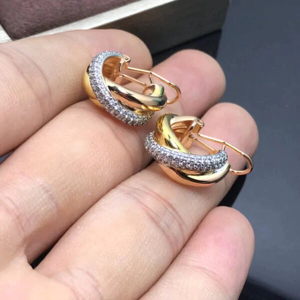 TRINITY ROSE GOLD DIAMOND GOLD EARRINGS