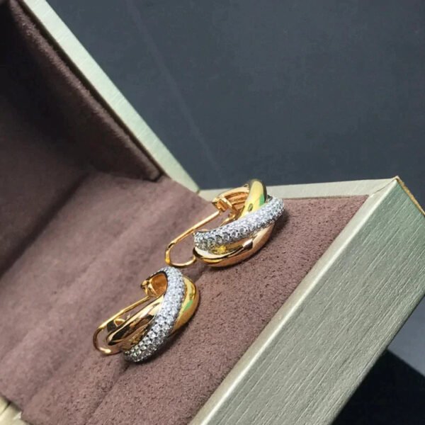 TRINITY ROSE GOLD DIAMOND GOLD EARRINGS