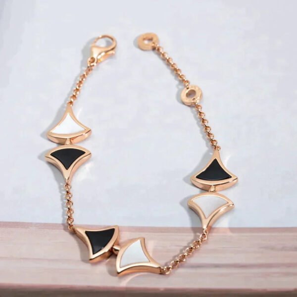 DREAM MOP AND ONYX BRACELET ROSE GOLD
