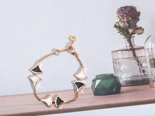 DREAM MOP AND ONYX BRACELET ROSE GOLD