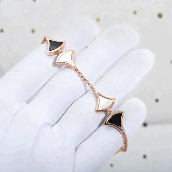 DREAM MOP AND ONYX BRACELET ROSE GOLD