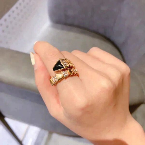 SERPENTI RING ROSE GOLD DIAMOND ONYX