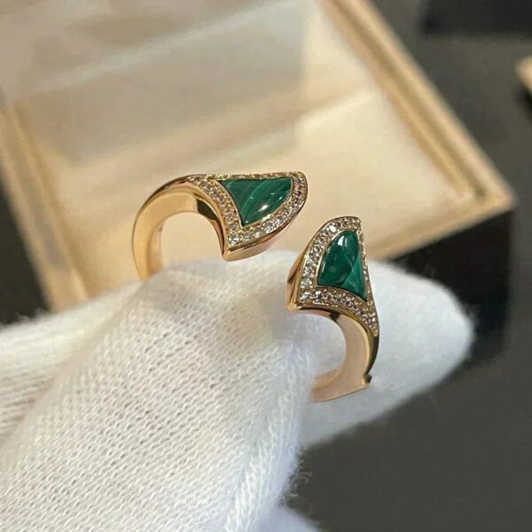 DREAM MALACHITE DIAMOND OPEN RING