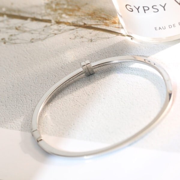 T BRACELET SILVER DIAMOND PAVED